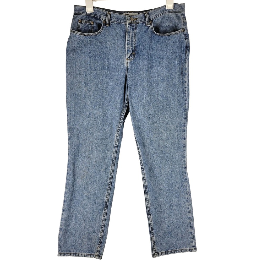 Vintage Eddie Bauer Mom Jeans Women's 14 Petite High Rise Straight 90s‎ Classic